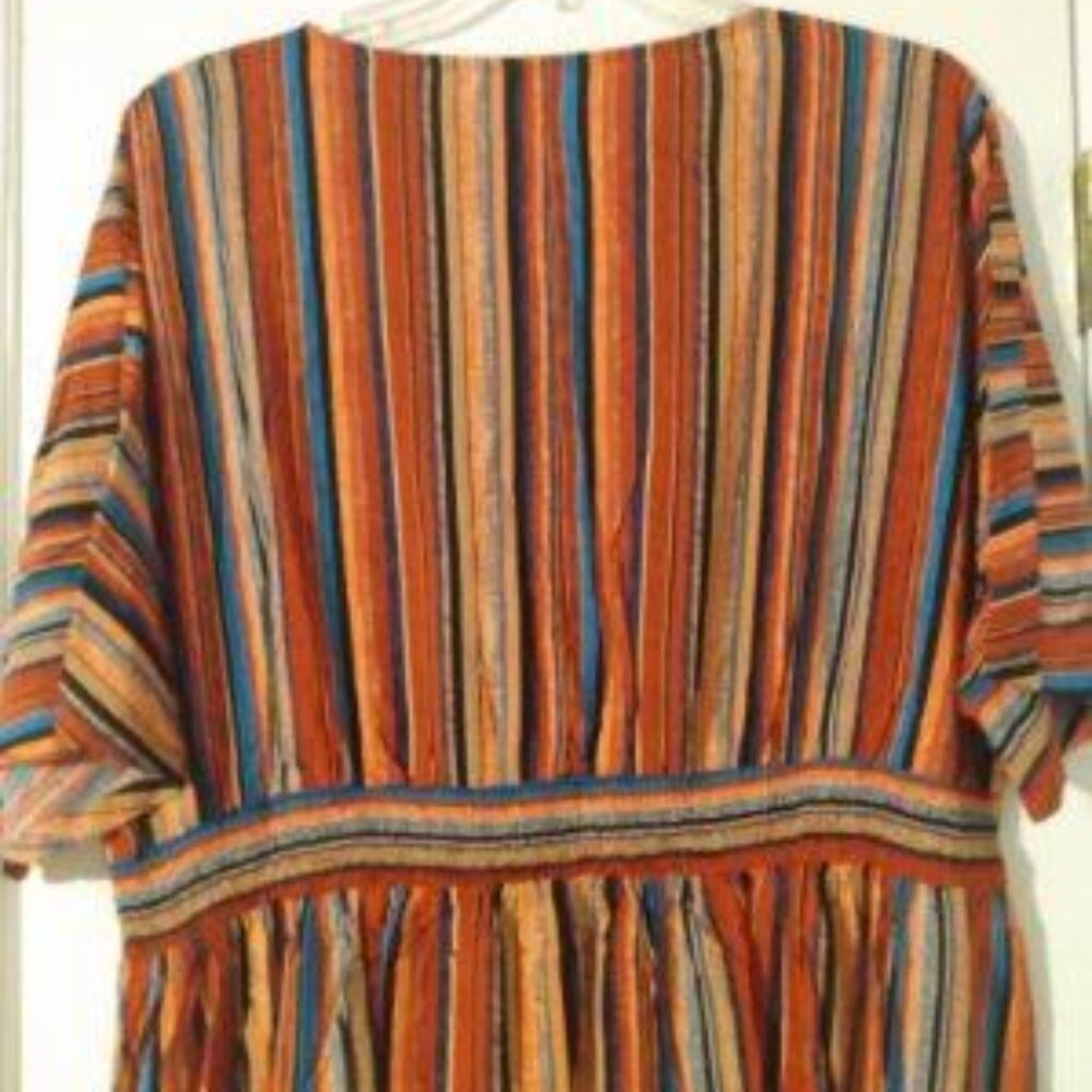 NEW-Striped dress with splits and pockets - Picture 4 of 8
